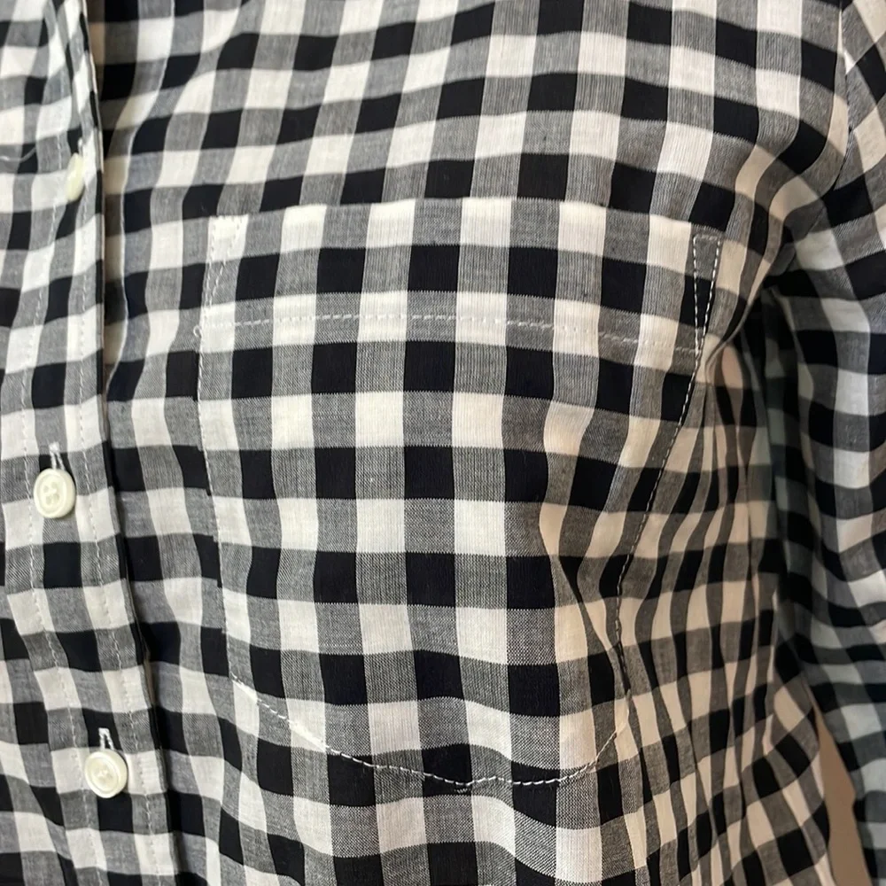 J. Crew black and white gingham women's top